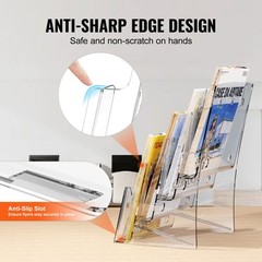 VEVOR Acrylic Brochure Holder 8.5 x 11 inch 4-Tier Literature Display Stand Rack