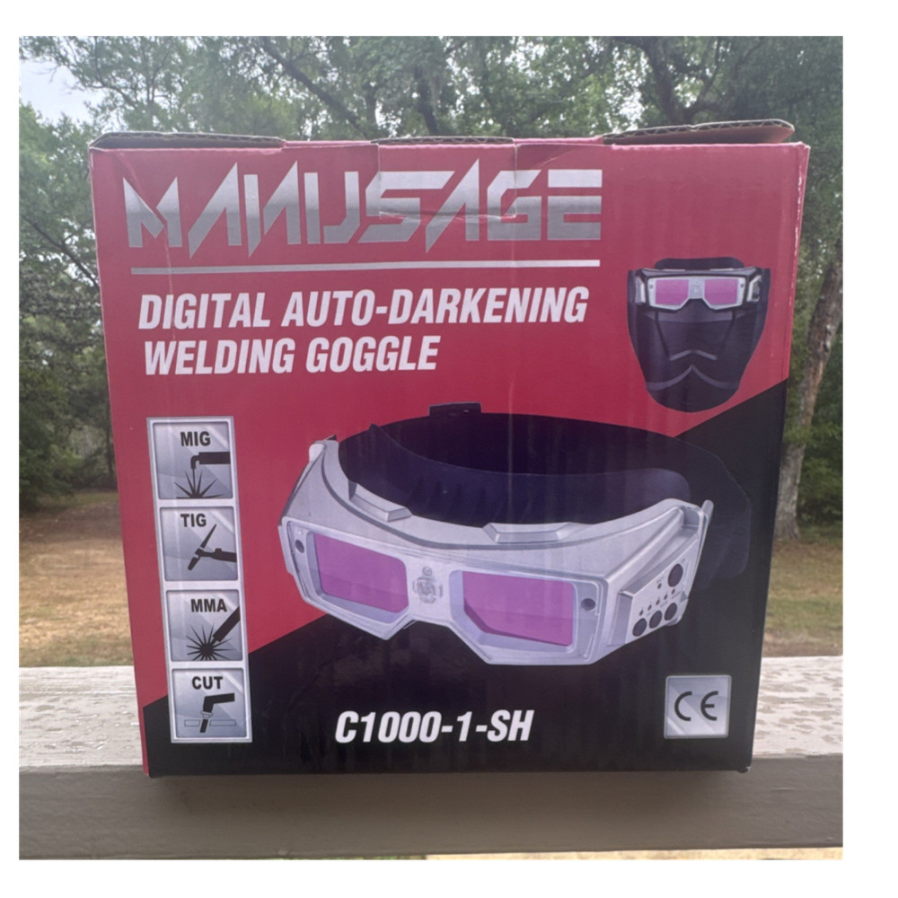 Brand new ManUsage Digital Auto-Darkening Welding Goggle, Purple Lens C1000-1-SH