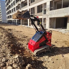 13.5HP Hydraulic Mini Skid Steer Loader Stand-on Track Gas Guided Drive Garden