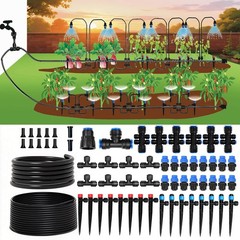 230FT Drip Irrigation System Kit, Quick Push-To-Connect Garden Watering System w