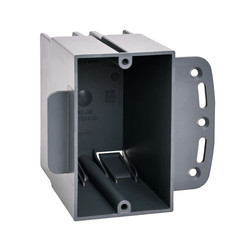 1-Gang New Work Switch Outlet Box Steel Stud Bracket 22.5 Cu In w/Wire Clamps