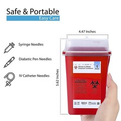 Lightweight 1 Quart Sharps Container with Secure Closure – For Home & Business