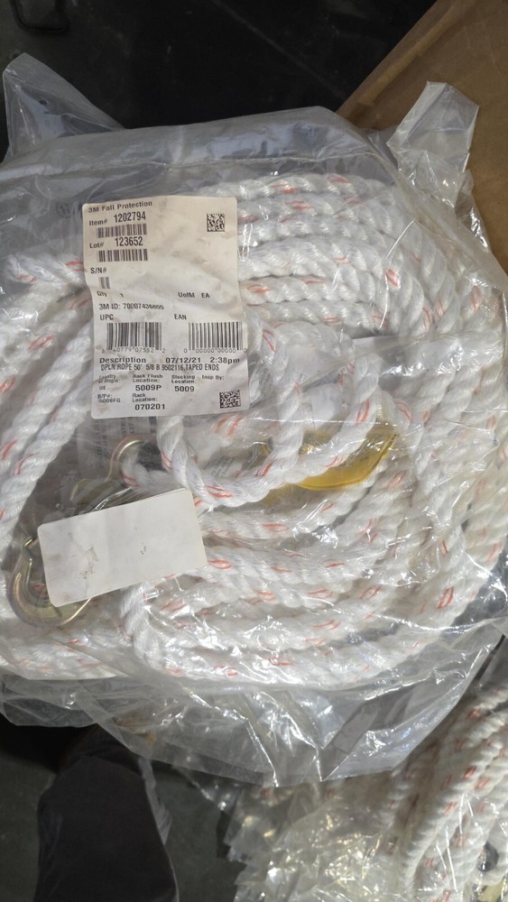 3M DBI Sala 50′ Fall Rope Lifeline with Snap Hook Protection 1202794 (NEW)