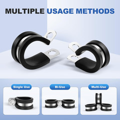 1-1/2 Inch Rubber Cable Clamp P Clip Pipe Hose Tube Conduit Wire Insulated | ELE