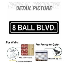 8 Ball Blvd Street Sign Metal Tin Billiards Pool Cue Pool Table Darts Signs R…