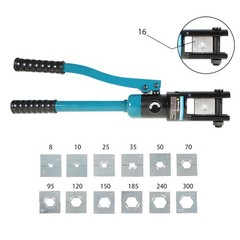 16 Ton Hydraulic Wire Battery Cable Lug Terminal Crimper & Improved 13 Dies