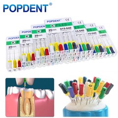 10 Packs Dental Endo Root Canal Files Hand Use K-Files Stainless Steel 21mm/25mm