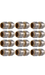 SharkBite Max UR016 3/4″ Push to Connect Brass Straight Coupling Fitting 12 Pack