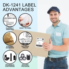 20 Rolls 4X6 Large Paper Shipping Labels DK-1241 for Brother QL-1100 QL-1060N
