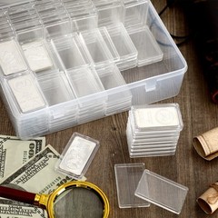 Batiyeer 100 Pcs 1 oz Silver Bar Case Holder 2.16 x 1.37 x 2.4 inches,