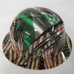 NEW FULL BRIM Hard Hat custom hydro dipped MEXICAN ROOTS/AMERICAN PRIDE NEW