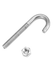 Steel J-Bolt with Nut 5/16 x 3 Inch Anchor Bolts 10 Pack Home Farm HeavyDuty Use