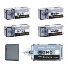 5 PCS Black CTCM5C105P MONO Pocket Correction Tape 5mm 0.2 Inch x 13.1Ft 4m
