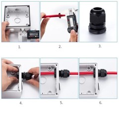 PG7 – PG29 Black/White/Brass Tight Cord Grip Cable Gland w/Lock-Nut & Gasket LOT