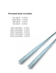 Grade A and Class 4.6 Fully Threaded Rods Zinc Clear Assortment Kit – 28 PCS
