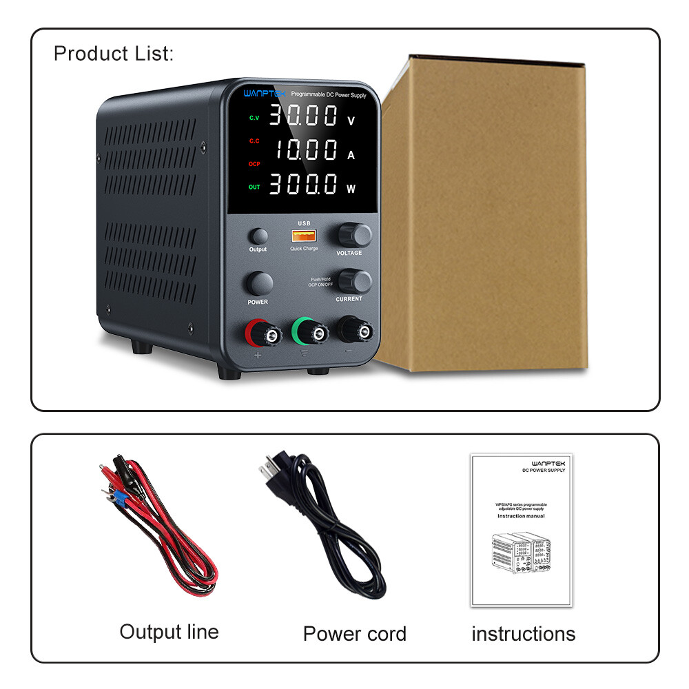WPS3010 DC Adjustable 0-30/60/120/160V 0-3/5/10A Lab Variable Power Supply