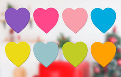 Heart Sticky Notes 3×3 in, 8 Pads, Super Cute Bright Color Strong Adhesive Post,