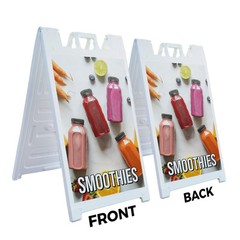 Smoothies Heavy Duty A-Frame Sidewalk Sign Refreshing Drinks Healthy Option Food
