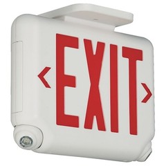 Dual-Lite Evcurwdi Exit Sign With Emergency Lights, White, 1 Or 2 Face(S), Led,