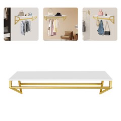 Gold Metal Garment Clothes Rack Clothing Rack Clothes Wall Shelf Hanger Display
