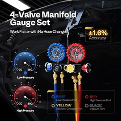 1/2HP 5CFM Dual Stage HVAC Air Vacuum Pump AC Manifold Gauge Set Sparkless Motor