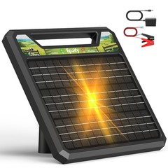 Solar Electric Fence Charger 45-Mile 1.0J 12KV Solar Fence Charger for Livestock