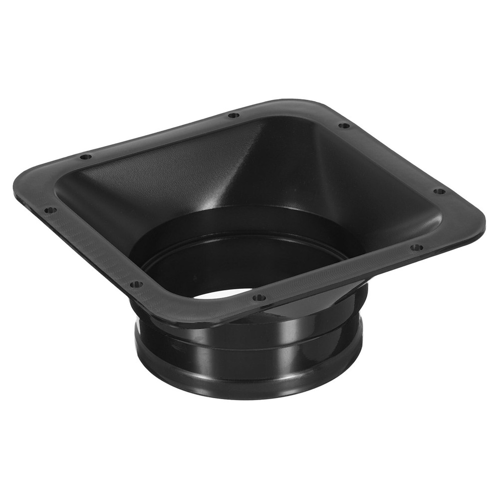 4″ Duct Connector Flange PP Dryer Vent Wall Plate Square to Round Black