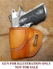Gary Cs Avenger Left Hand OWB HOLSTER for Colt 1911 Defender 3″ & clones Leather