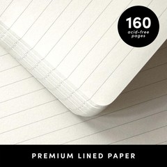 PAPERAGE Lined Pocket Journal Notebook, 1 Pack, (Black), 160 Single, Black