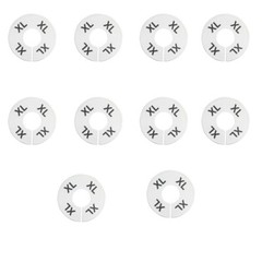 10 pcs Rack Divider Size XL X-Large White Round Ring Sizing Hanger Retail label