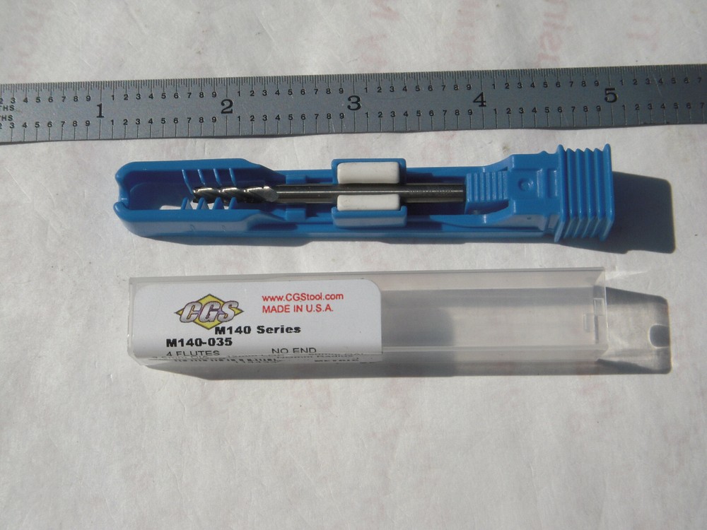 NEW CGS USA 3.5MM DIA. X 12MM LOC X 50MM OAL C.C. 4FL. CARBIDE SQUARE ENDMILL