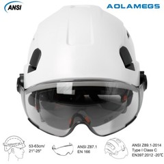 CE Safety Helmet With Visor Built In Goggles For Engineer Hard Hat ANSI Work Cap