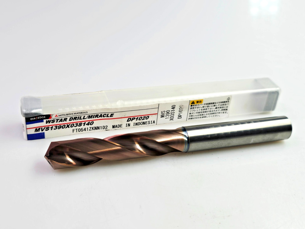 Mitsubishi 13.9mm MVS1390X03S140 DP1020 0.5472″ Solid Carbide Drill 3XD