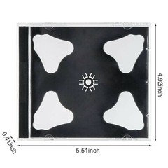 10 Pack Maxtek 10.4 mm Standard Double 2 Discs Capacity CD Jewel Case Black Tray