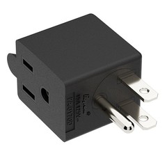 90 Degree Adapter Right Angled Downward Angled USA 3-Prong Male-Female Adapter