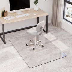 30″ x 48″ Tempered Glass Office Chair Mat for Carpet & Hardwood Floor, 1/6″ T…