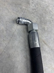 Chinese Excavator Hydraulic Hose, M22x1.5 Straight, M22 90 Degree 12” Long 5/8”