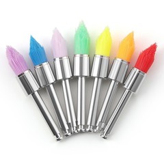 100pcs Dental Nylon Colored Soft Bowl Polishing Tapered Prophy Brushes Latch Typ