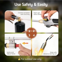 GASPRO Propane Torch Weed Burner 600000 BTU Long Handle Outdoor Garden Tool