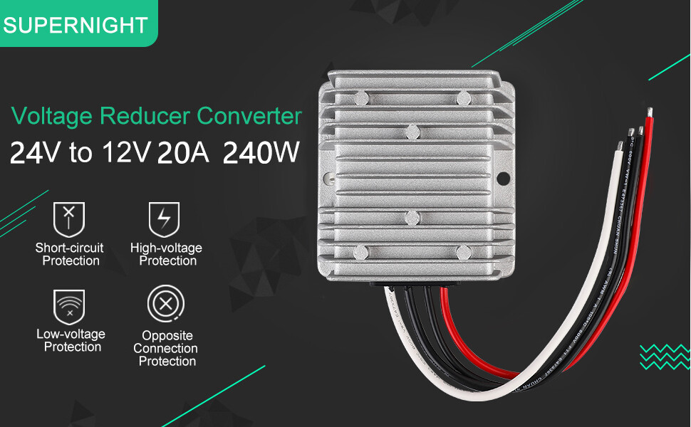 24V to 12V 20A 240W Converter DC to DC Step Down Voltage Reducer Waterproof
