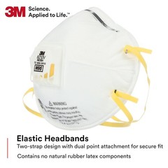10 PCs 3M 8210V N95 Particulate Respirator Protective Dust Masks