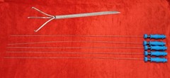 5PC-Laparoscopic Cystoscope Triprong Forceps 4FR 60CM SS Best Quality Reusable