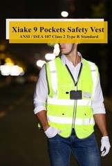 9 Pocket High Visibility Reflective Safety Vest for Men & Women – ANSI/ISEA C…