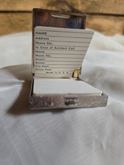 Vintage Miniature Metal Pocket Address Book w/ Alphabet Index Tabs, Lined Pages