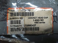 (10) Unbrako 1-8 x 5″ Socket Head Cap Screw 190ksi Alloy Steel