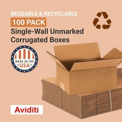 AVIDITI Small Shipping Boxes 9″L x 6″W x 4″H (100-Pack) Heavy Duty Corrugated…