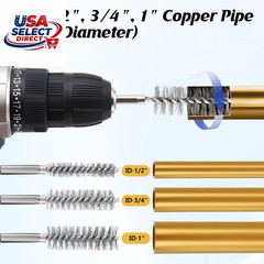 Copper Pipe Cleaner Set with Stainless Steel Brushes for Drill