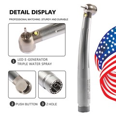 Dental Fiber Optic LED High Speed Handpiece 2H E-generator NSK Style Burr