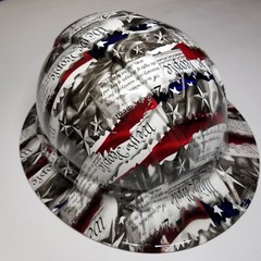 full brim hard hat custom hydro dipped IN 2ND AMENDMENT ,WE THE PEOPLE NEW