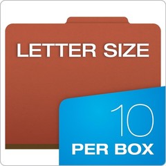 Pendaflex Moisture-Resistant Classification Folders, Letter Size, Red, 10 Count